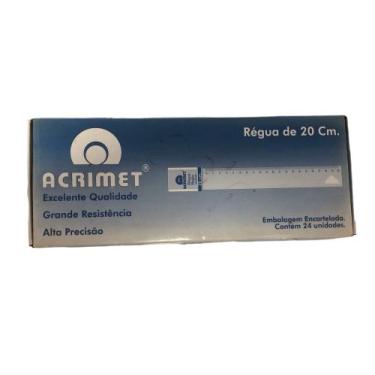 Imagem de Régua plástica de 20 cm Acrimet caixa com 24 unidades