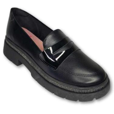 Imagem de Sapato Molekinha Feminino Infantil Mocassim Slip-on Strass, Preto, 31
