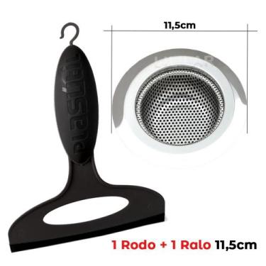 Imagem de Kit Rodinho Pia Ralo Inox Cozinha Organizada Cozinha Banheiro Limpeza 