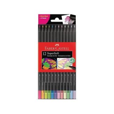 Imagem de Lápis de Cor Faber Castell Supersoft 06 Cores Neon + 06 Cores Pastel, 