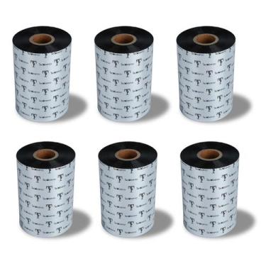 Imagem de Ribbon Techbarco 110 mm x 450 m Preto Cera 6 Rolos