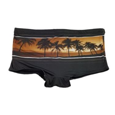 Imagem de Sunga Tradicional/ Boxer Estampada - Corpo Dourado Moda Praia, Marrom,