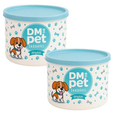 Imagem de Kit 2 Potes de Ração - DMPLAS, Cachorro, Azul