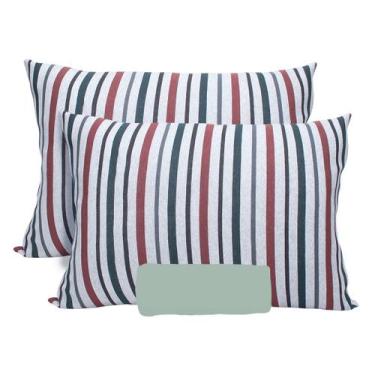 Imagem de Conjunto Lençol e Fronha Cama Casal C/ Elástico 3 Pçs Quito - Portalla