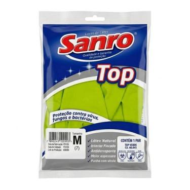 Imagem de Luvas de Látex Top Sanro Verde Tamanho M