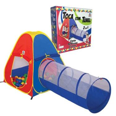 Imagem de Toca Infantil 2 Em 1, Braskit, Barraca Com Túnel e 60 Bolinhas, Monta 