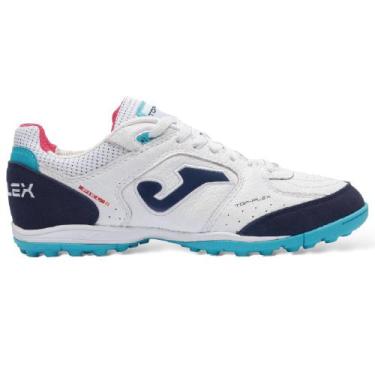 Imagem de Chuteira Joma Society Top Flex TOPS2332TF Branco Azul Marinho, Branco,