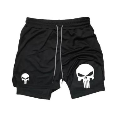 Imagem de Shorts Esportivos Masculinos 2 Em 1 De Secagem Rápida Com Bolsa Para C