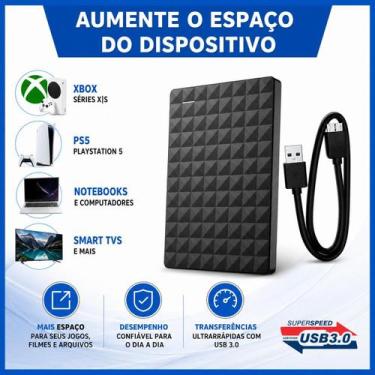 Imagem de HD Externo 2TB USB 3.0 SSD Portátil PC e Notebook Armazenamento Rápido