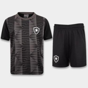 Imagem de Kit Mini Craque Botafogo Infantil - Preto e Cinza - 8 - Braziline, 8
