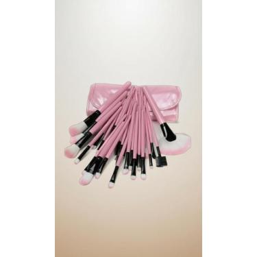 Imagem de Kit 24 Pincéis Maquiagem Profissional Estojo material sintético - Cong