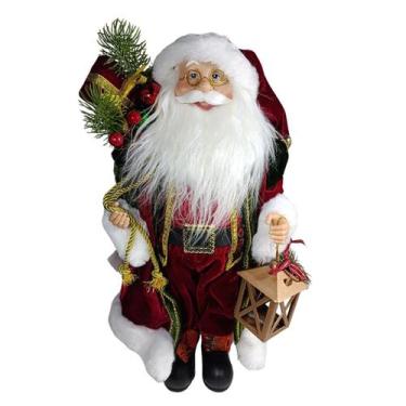 Imagem de Papai Noel Em Pe Vermelho e Verde 45cm Florarte 80402001