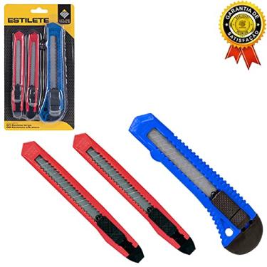 Imagem de Kit 3 estilete com Lâminas Retráteis estilete leve