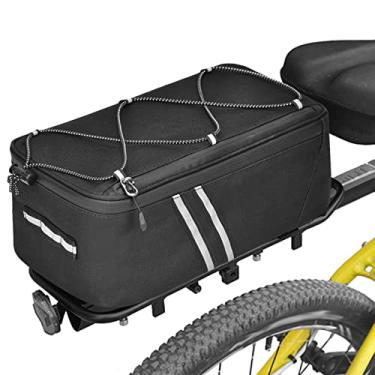 Imagem de yeacher Bolsa de bagagem de bicicleta 7L Bolsa traseira de bicicleta Bolsa de suporte de bicicleta com capa impermeável para chuva