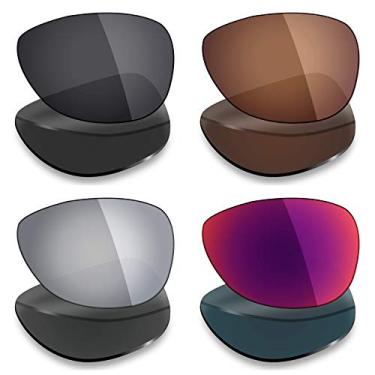 Imagem de 4 pares de lentes polarizadas de substituição Mryok para óculos de sol Oakley Crosshair New 2012 – Stealth Black/Bronze Brown/Silver Titanium/Midnight Sun