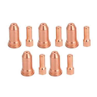 Imagem de Consumíveis tocha de corte a plasma, 10 peças de reposição do bico de eletrodo durável de cobre para PT-80 PT-100