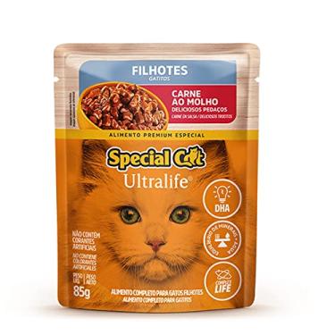 Imagem de Ração Úmida Special Cat Ultralife para Gatos Filhotes Sabor Carne ao Molho 85g