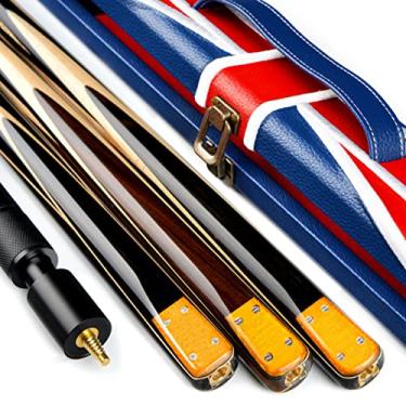 Imagem de LIUHD Tacos de bilhar de bilhar, conjunto de taco de sinuca 3/4 para tacos de bilhar e tacos de sinuca com estojos para tacos de bilhar, fácil de armazenar jogos em ambientes internos ao ar livre, E, 9,5 mm