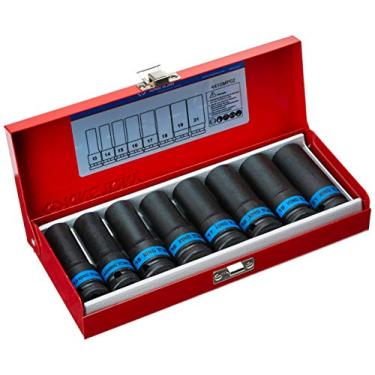 Imagem de KingTony BR Jg Soquete Impacto Sextavado Extra Longo C/ 8 Pcs - 1/2