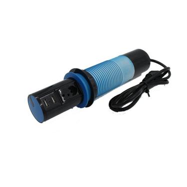 Imagem de Mini Torre Totem Automatico 1 Tomada 10a 2 Usb - Azul e Preto