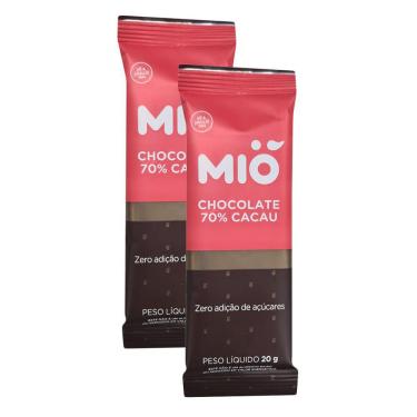 Imagem de Chocolate Mió 70% Cacau Zero 20g | Kit com duas unidades