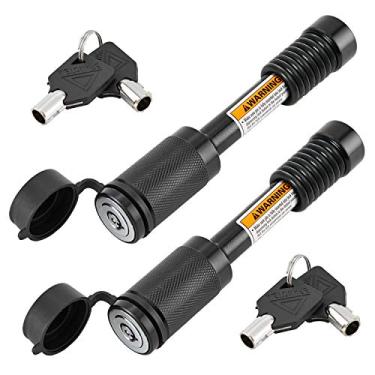 Imagem de METOWARE Pino de bloqueio do receptor de engate de reboque, trava de engate com 1,5 cm de diâmetro e pino de 8,8 cm com anéis de vedação de borracha anti-chocalho serve para receptor de classe III IV de 5 cm de 6,3 cm, para reboque, caminhão, carro, barco, (pacote com 2)