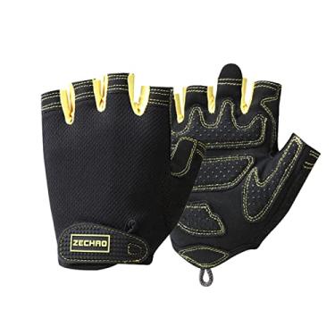 Imagem de Luvas de ciclismo de meio dedo | Luvas de ciclismo de montanha - Luvas de bicicleta para homens e mulheres, antiderrapantes com absorção de choque para andar de moto Chunyu