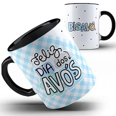 Imagem de Caneca preta Feliz dia dos Avós Bisavô Bisa