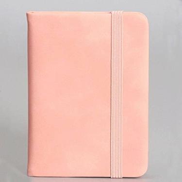 Imagem de A7 mini notebook portátil pequeno diário de couro grosso caderno retrô estudante universitário manuscrita nova palavra bloco de notas, rosa, 2 peças