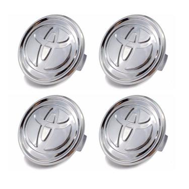 Imagem de Jogo 4 Calota Centro Roda Toyota Corolla 2002 2004 Liso Cromo