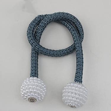 Imagem de 4 pcs Pearl Magnetic Cortina Clipe Suporte de Cortinas Fivela Pendurada Fivela Bola Pendurada Acessórios para Cortina Decoração de Casa, Azul, 45,50cm