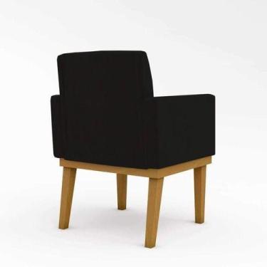 Imagem de Kit 2 Poltronas   Cadeira Com Base Reforçada Pretas Desenho Do Tecido: