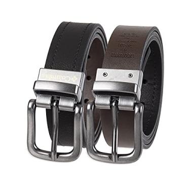 Imagem de Columbia Cinto reversível clássico de 2,5 cm de largura para meninos, Costura preta/marrom, GG