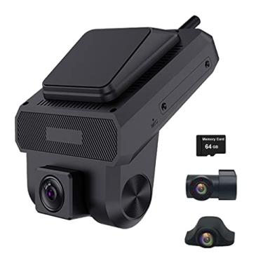 Imagem de Câmera veicular 4G 3 câmeras gravador de vídeo DVR para carro de vigilância FHD 1080p, visão noturna CMSV6 gestão de frotas monitoramento remoto 24 horas, ponto de acesso GPS WiFi, suporta função DMS, gravação cíclica, sensor G