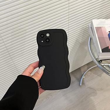 Imagem de Capa de telefone de silicone encaracolado ondulado líquido original de luxo para iphone 13 12 11 14 pro max x xr xs max soft case, preto, para iphone xr