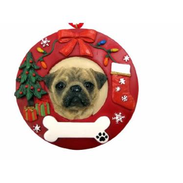Imagem de E&S Pets Ornamento de Natal personalizado em pug