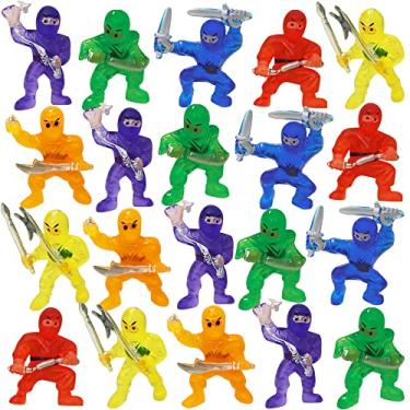 Imagem de ArtCreativity Mini Ninja Figurines, Pack of 48, Assorted Colors Plastic Action Figures Playset, Little Ninja Warriors in Assorted Poses, Cool Cupcake Topper, Goodie Bag Fillers & Party Favors for Kids