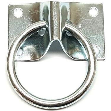 Imagem de Hill Leather Company Barn and Stable Cross Tie Plate with 2" Cross Tie Ring - Equestrian and Livestock Tie Off