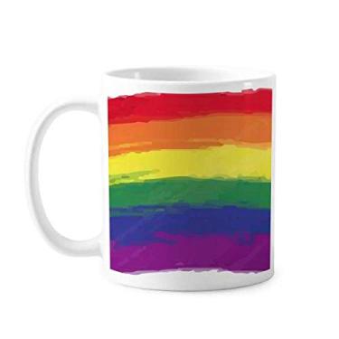 Imagem de Caneca Stippling Rainbow Gay Lésbica LGBT Cerâmica Café Porcelana Utensílios de Mesa