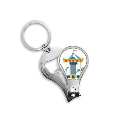 Imagem de Incrível ilustração de carrossel de parque engraçado cortador de unhas abridor chaveiro tesoura