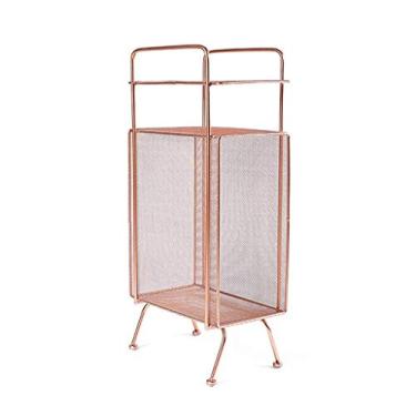 Imagem de KIZQYN Estante moderna estante minimalista design de piso elegante sala de estar varanda quarto suporte de revista design elegante rack de metal para estante de escritório doméstico (cor: cinza)