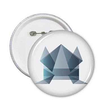 Imagem de Emblema de origami abstrato sapo forma geométrica alfinetes de crachá botão decoração acessório 5 peças