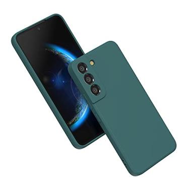 Imagem de Capa para Samsung Galaxy S22 Ultra S22Plus Soft Liquid Silicone Back Full Cover Protective Ultra Thin Shockproof Phone Shell, Dark Green, For S9 Plus