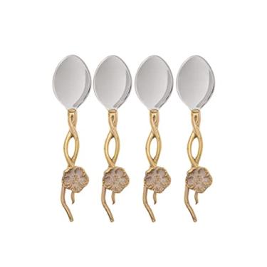 Imagem de Godinger Stainless Steel Dessert Spoons with Gold Handle, Set of 4