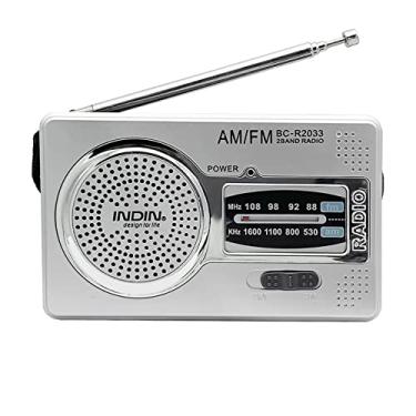 Imagem de LUGU BC-R2033 rádio AM FM 2 bandas Receptor de rádio portátil rádio de bolso alto-falante embutido com fone de ouvido telescópica