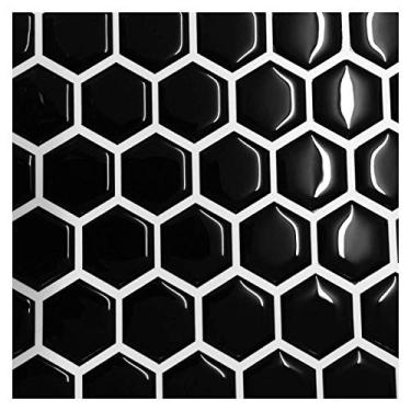 Imagem de Pastilha Adesiva Colmeia Preta Resinada Kit 4 Placas Preto 18.5x18.5x0,2