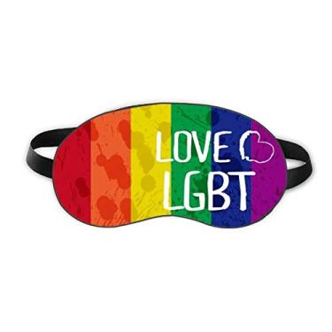Imagem de Love LGBT Capa para sombra noturna macia com tinta arco-íris para sono, coração