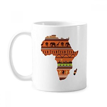 Imagem de Caneca clássica de cerâmica branca com alça de cerâmica com nome do continente africano, presente de 350 ml
