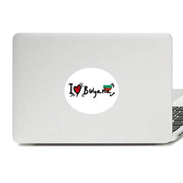 Imagem de I Love Bulgana Bandeira da Palavra Amor Coração Ilustração Vinil Emblema Gráfico Laptop Adesivo Notebook Decalque