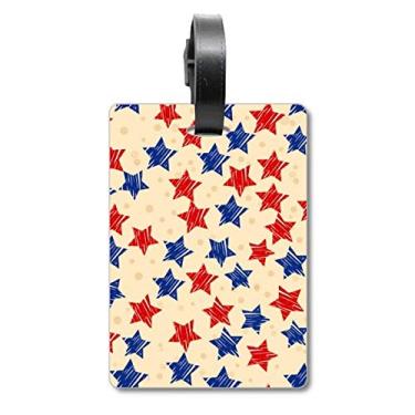 Imagem de Pentagrama Azul Vermelho Elementos Country Bagagem Etiqueta Bagagem Etiqueta Scutcheon Etiqueta